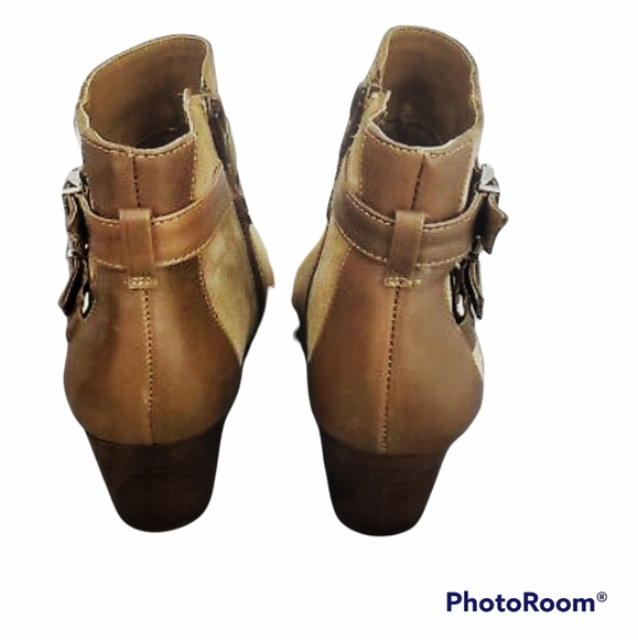 ALEX MARIE SZ 5.5 TAN SUEDE ANKLE BOOTIES - Picture 2 of 10